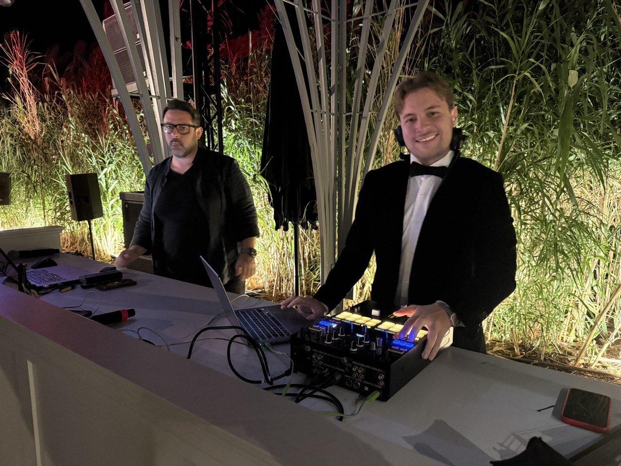 Wedding performance at dusk